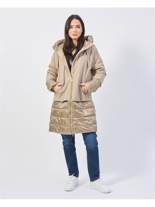 Manteau long Yes Zee avec empiècements en nylon et capuche YES ZEE | O021-NP000222